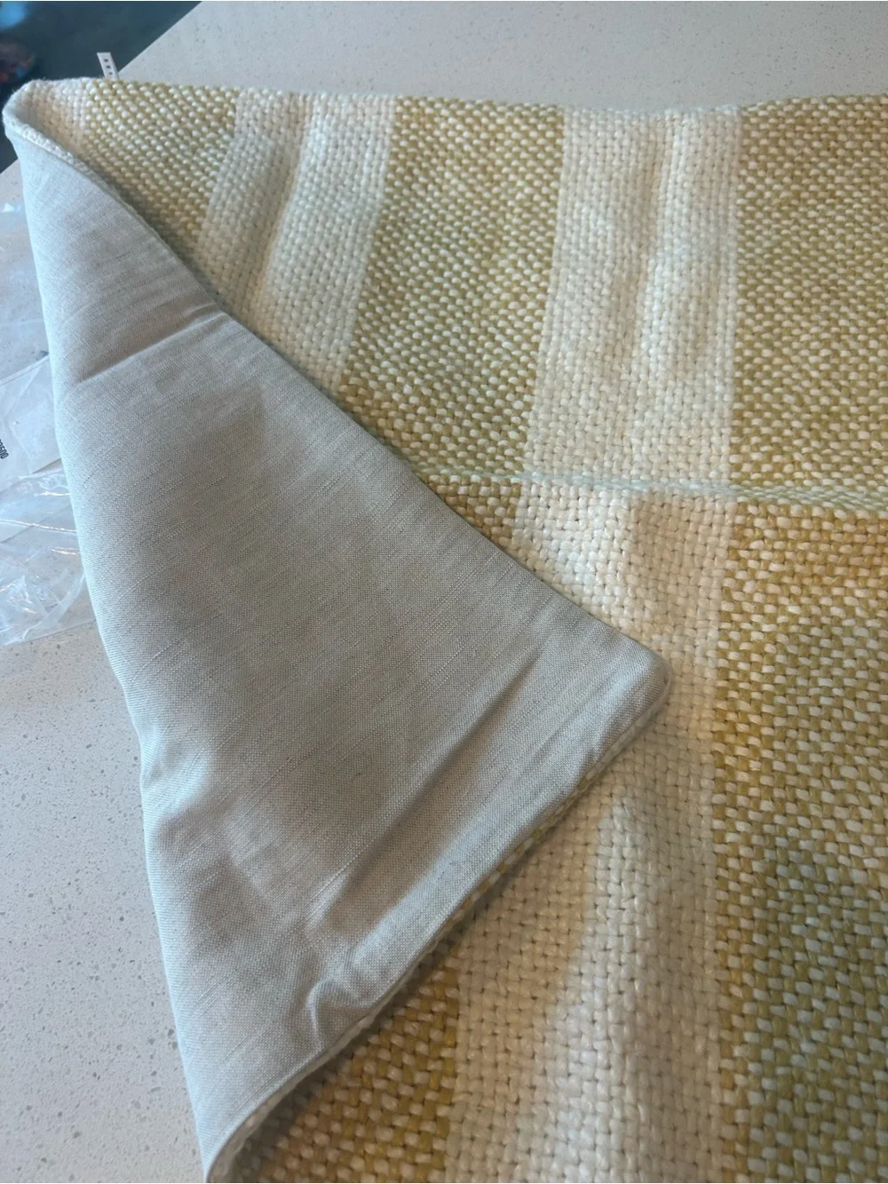 Pottery Barn Faye Textured Striped Pillow Cover Yellow 22”